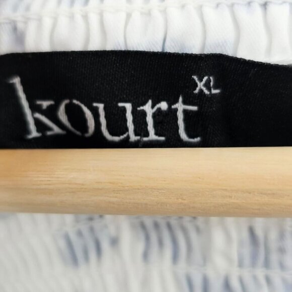 Kourt Womens XL Square Neck Long Sleeve Scrunch Printed Crop Top - Picture 5 of 13